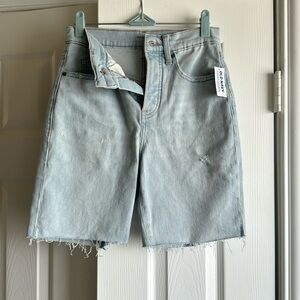 High Rise Light Wash Short